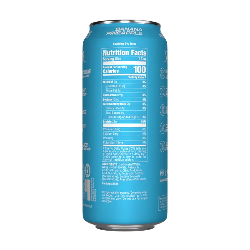 Lightly carbonated Protein soda-HighProtein, Zero sugar (4 cases /12 cans)